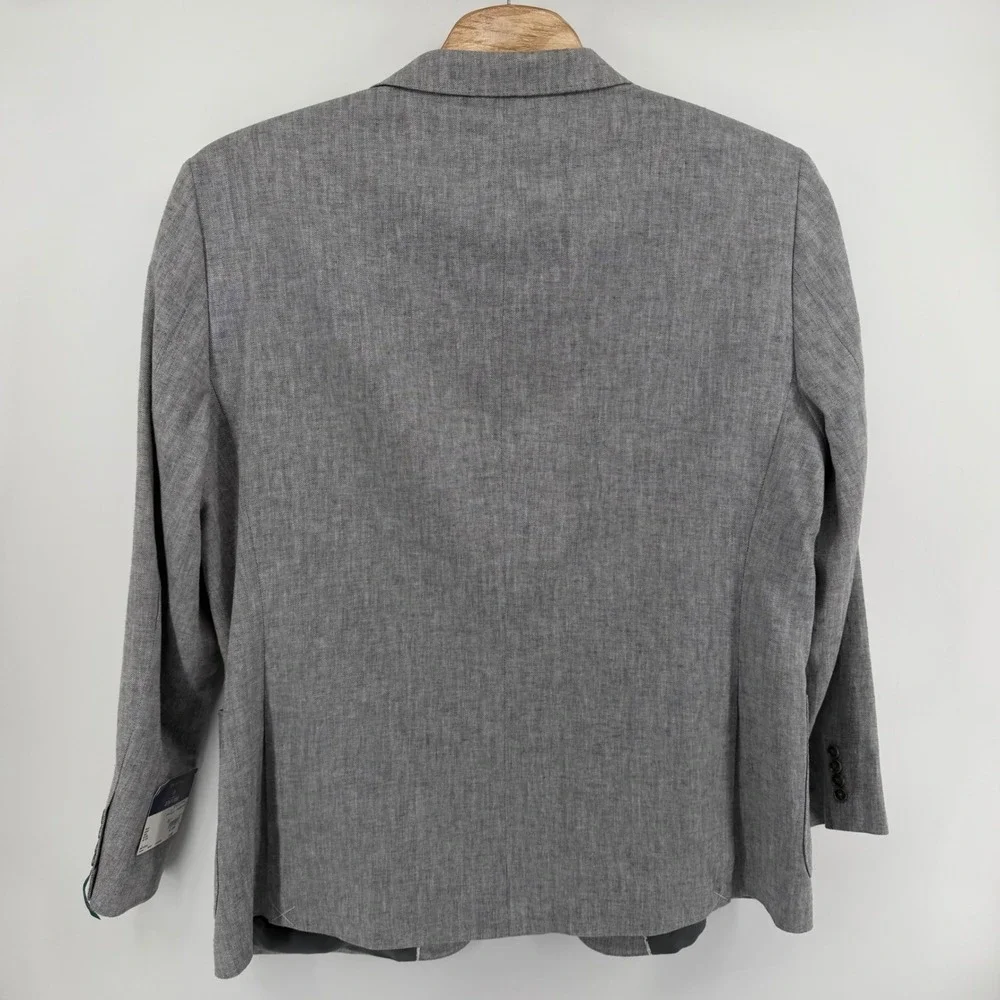 Stafford Sport Coat Mens 54 Long Grey Herringbone Linen Cotton Blazer Big & Tall